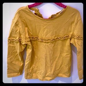 Mustard long sleeve cotton t shirt